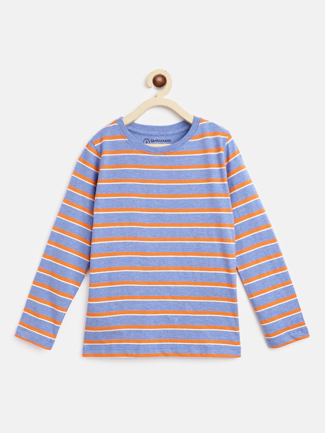 

Campana Boys Striped Long Sleeve Cotton T-shirt, Blue