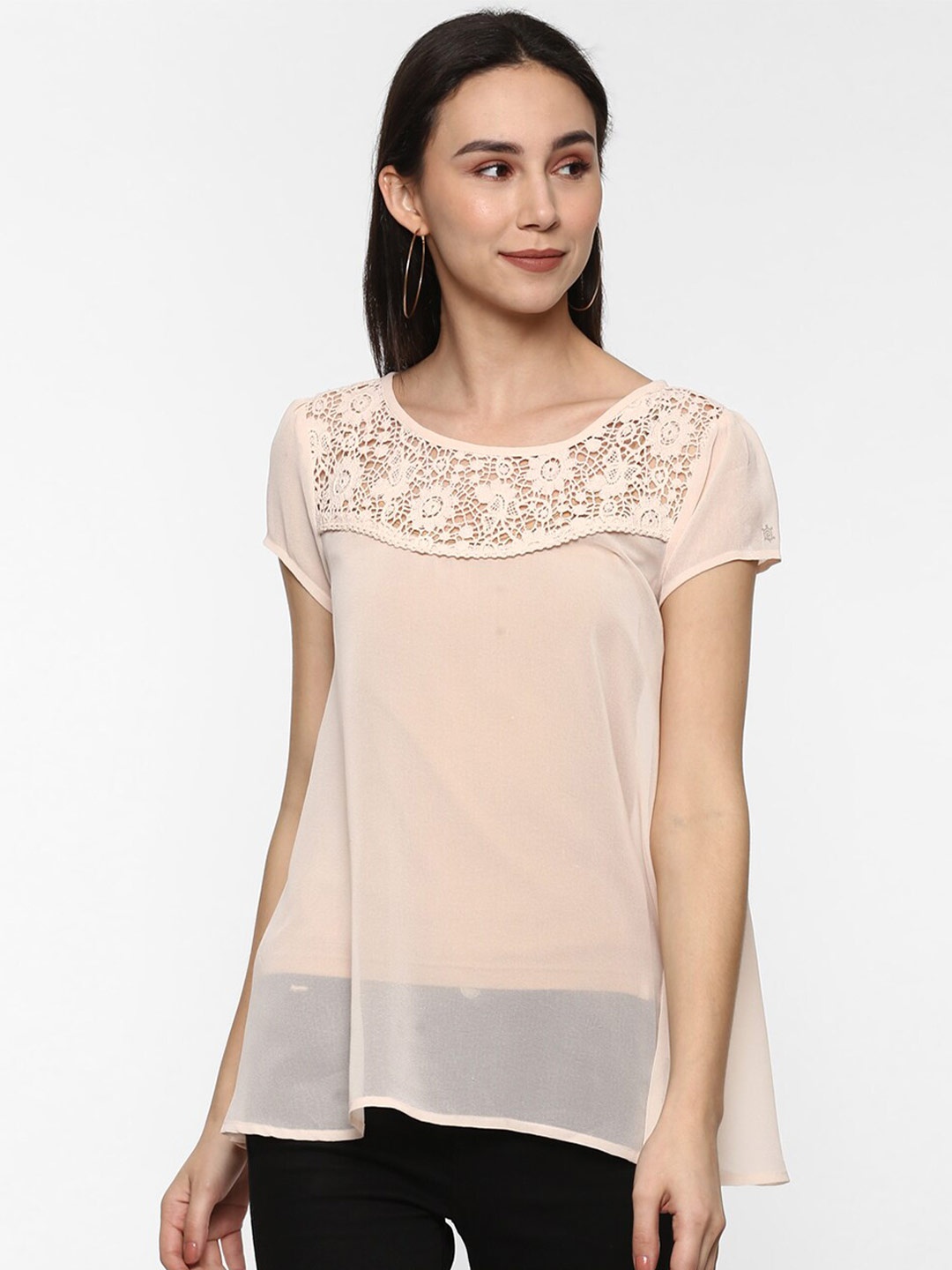 

Porsorte Pink Lace Schiffli Top