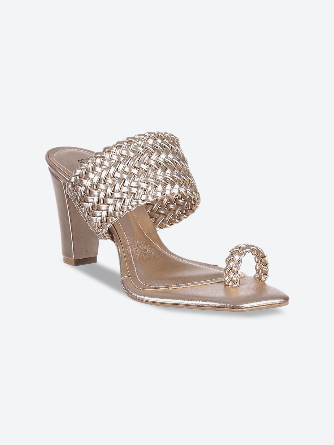 

Biba Open One Toe Block Heels, Rose gold