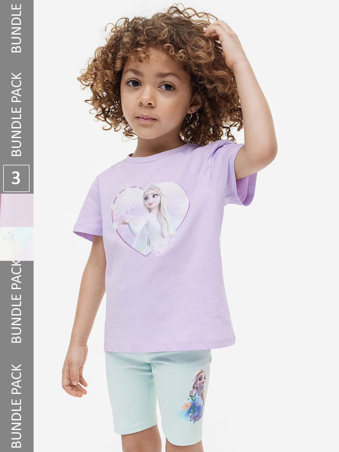 

H&M Girls 3-Pack Printed Cycling Shorts, Lavender