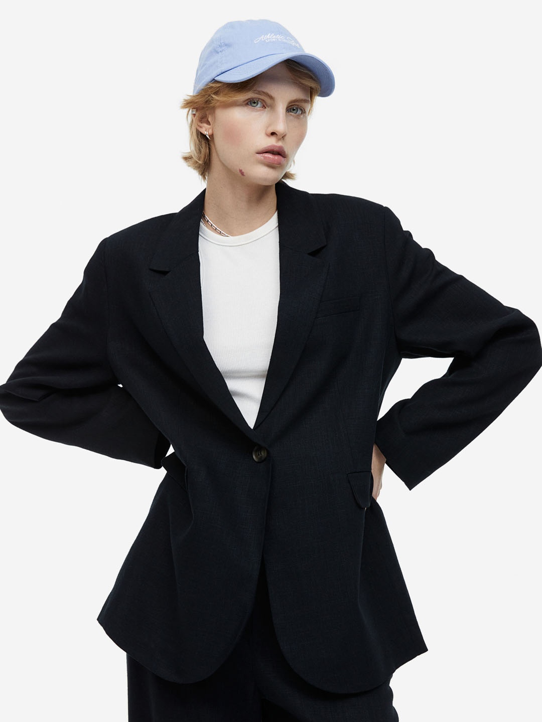 

H&M Women Single-Breasted Blazer, Black