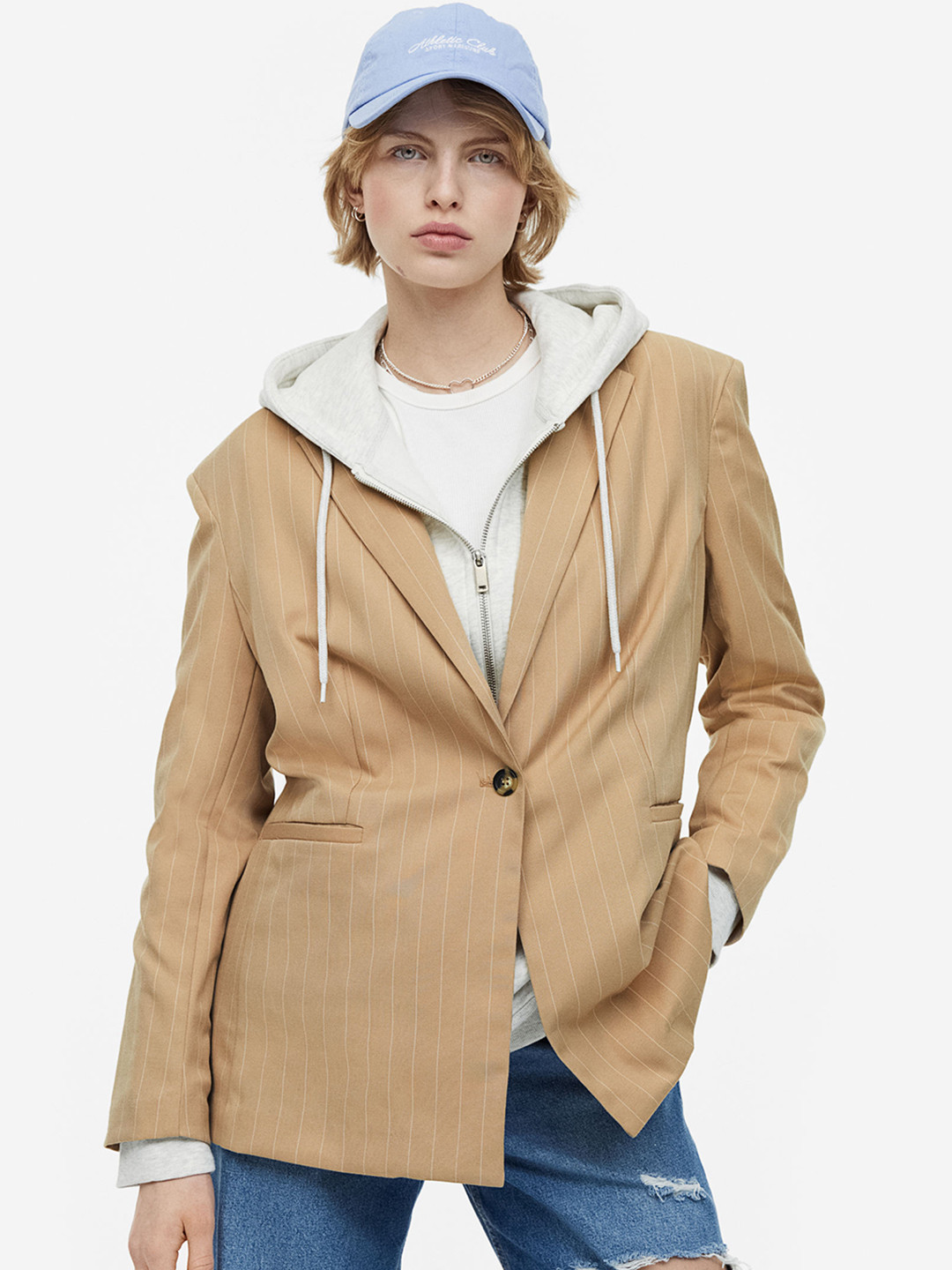 

H&M Women Oversized Twill Jacket, Beige