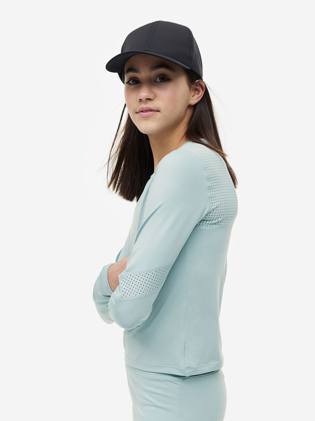 

H&M Girls DryMove Sports Top, Turquoise blue
