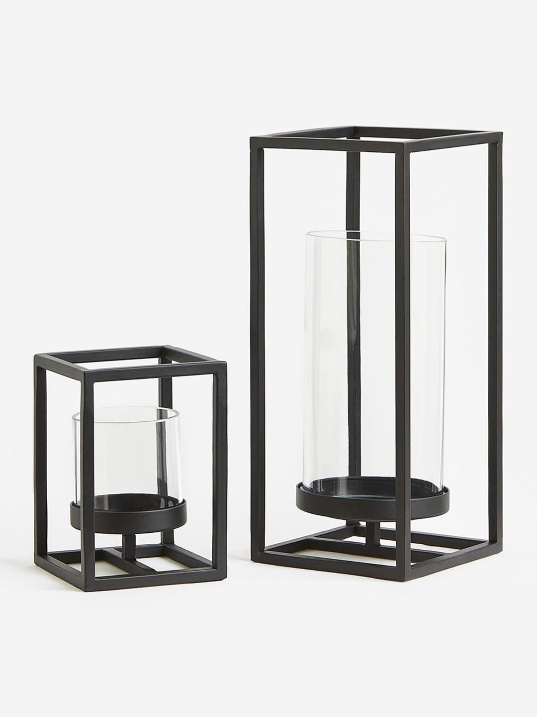

H&M Black Metal & Glass Tealight Holder