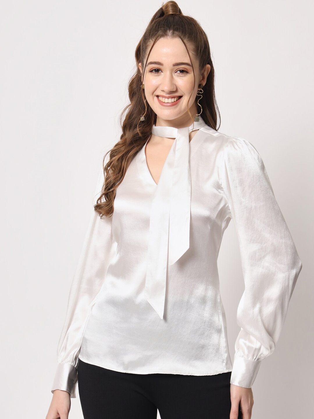 

CHARMGAL Women White Classic Formal Shirt