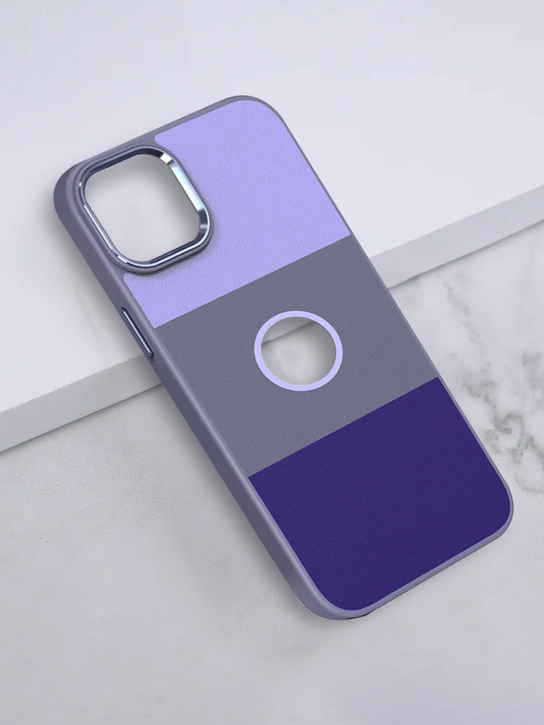 

Karwan Premium Leather iPhone 12 Phone Back Cover, Purple