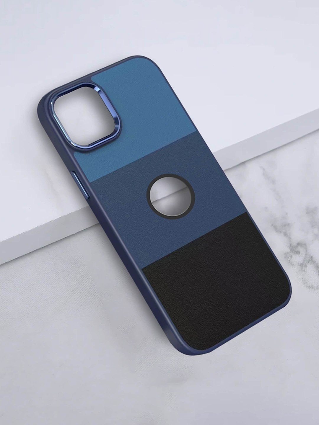 

Karwan Premium Leather iPhone 14 Plus Phone Back Cover, Blue