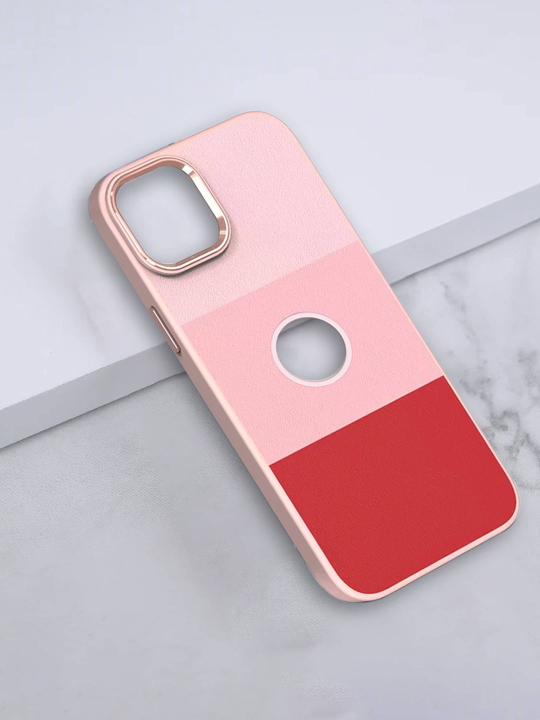 

Karwan Premium Leather iPhone 13 Pro Max Phone Back Cover, Pink