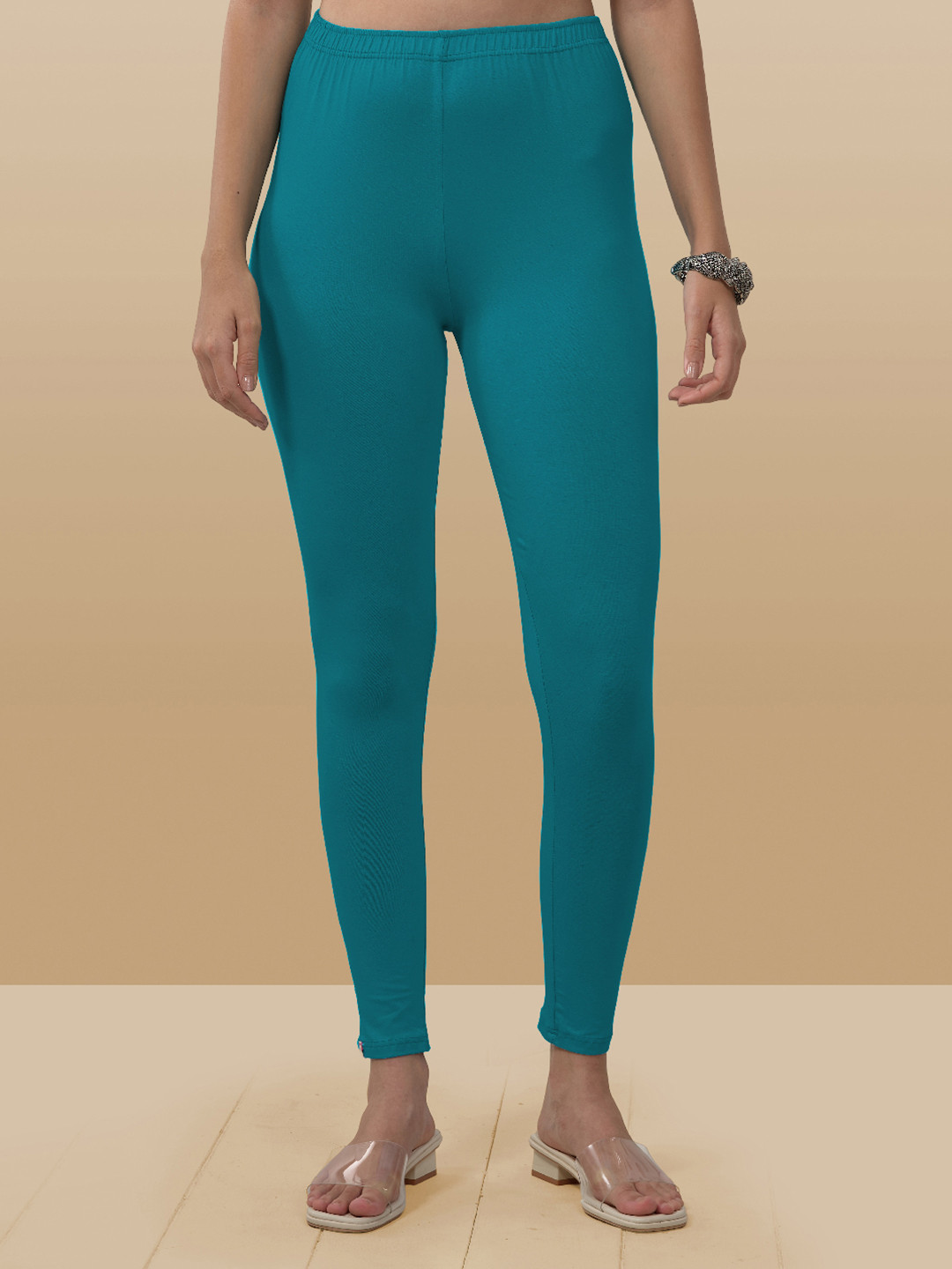 

LYRA Women 4-Way Stretch Ankle-Length Leggings, Blue