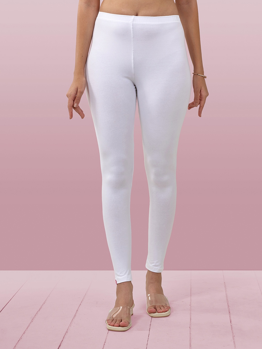 

LYRA Women 4-Way Stretch Ankle-Length Leggings, White