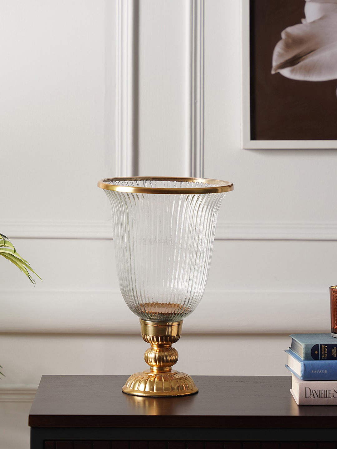 

Pure Home and Living Transparent Textured Candle Holder