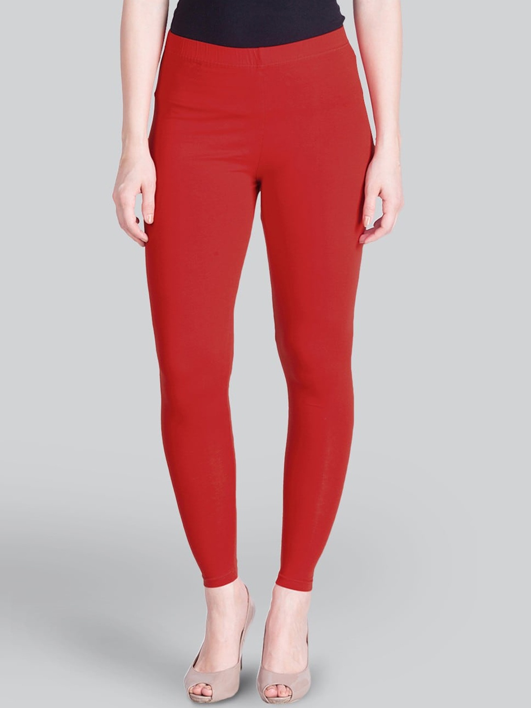 

LYRA Women 4-Way Stretch Ankle-Length Leggings, Red
