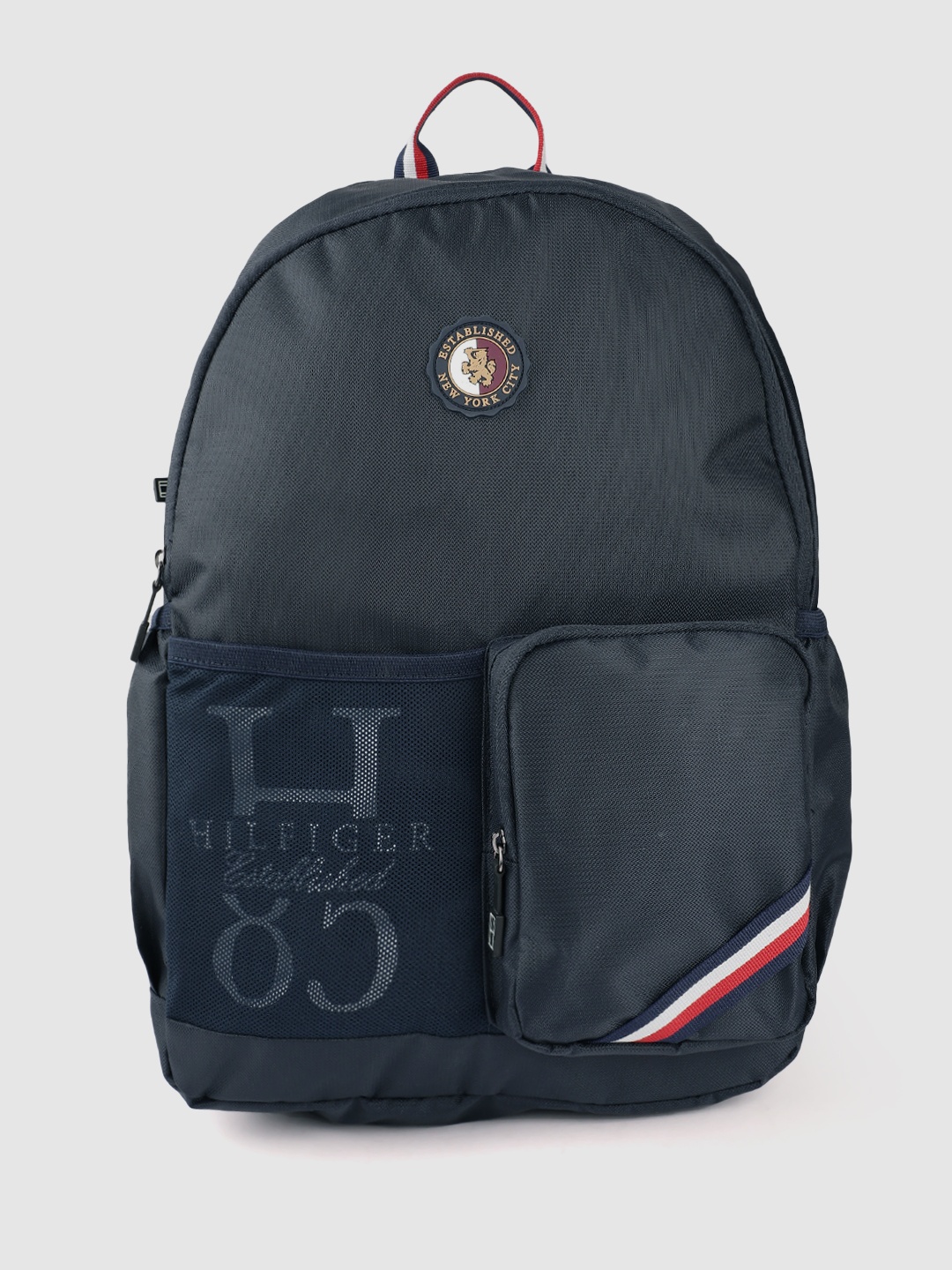 

Tommy Hilfiger Unisex Navy Blue Typography Applique Backpack