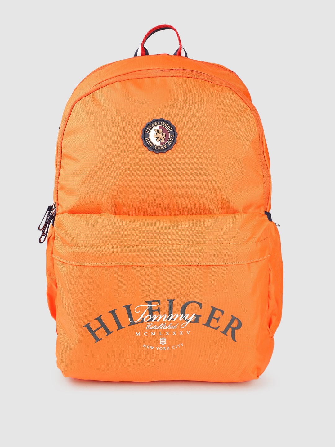 

Tommy Hilfiger Unisex Orange Typography Applique Backpack