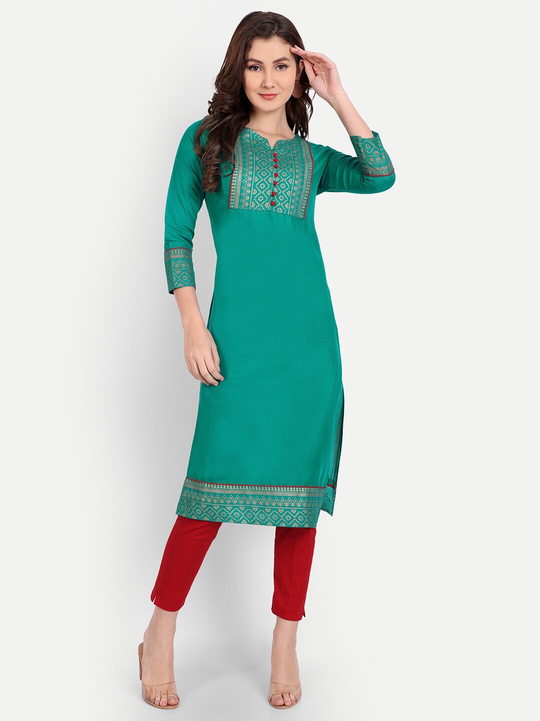 

Karagwals fab Solid Stright Kurta, Blue