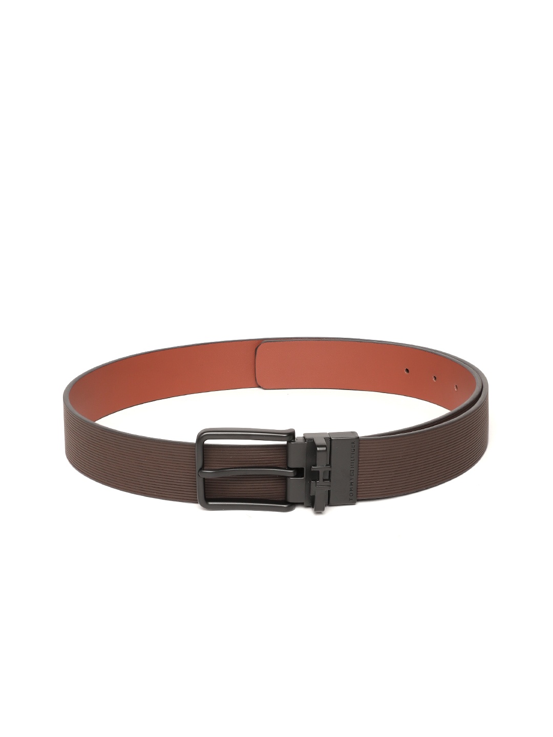 

Tommy Hilfiger Men Brown Reversible Textured Leather Belt
