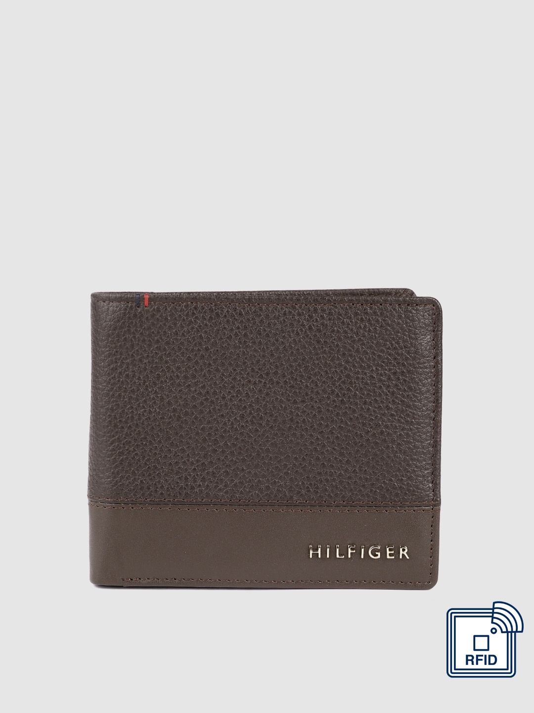 

Tommy Hilfiger Men Brown Textured Leather Two Fold Wallet
