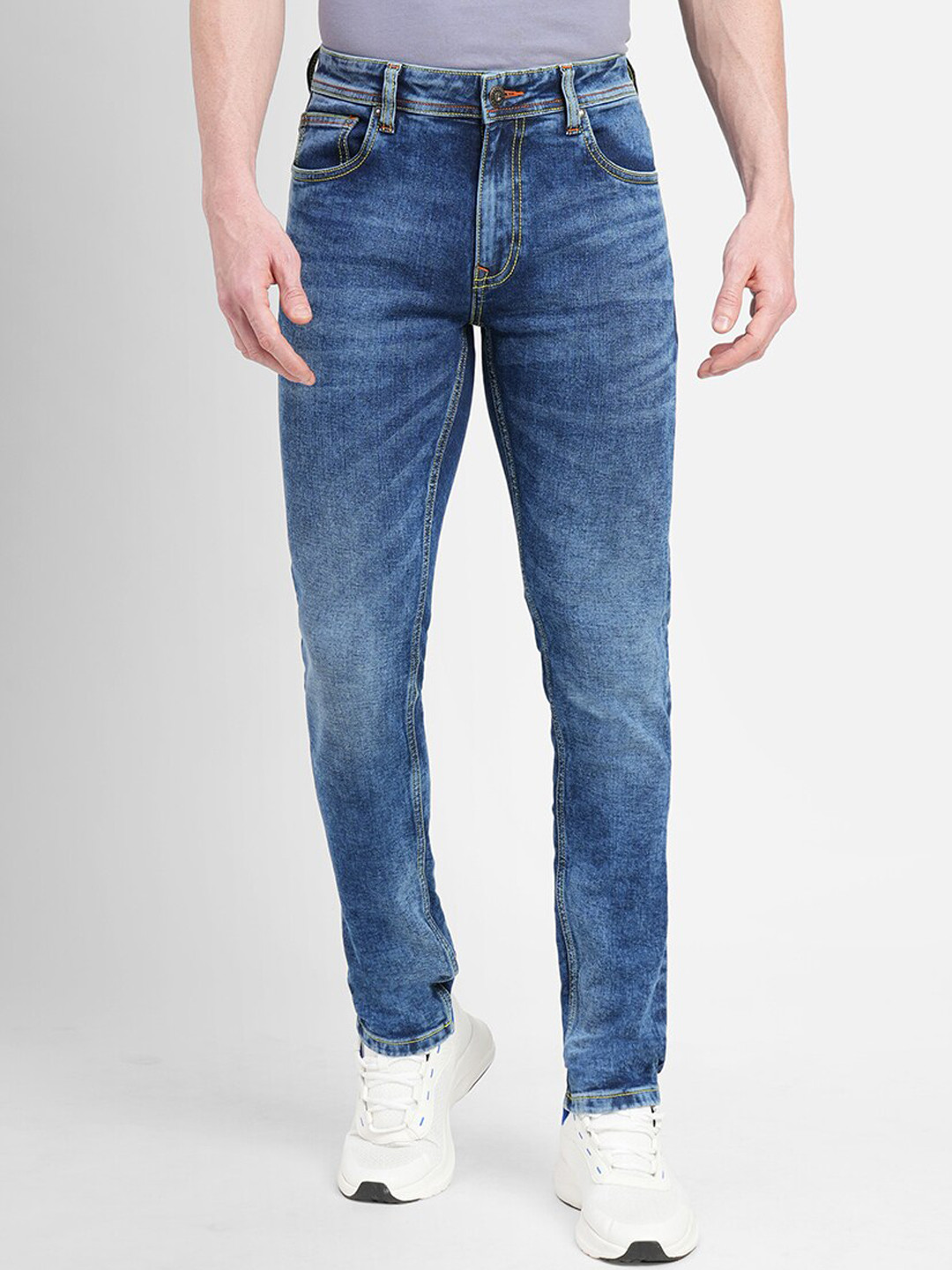 

Jack & Jones Men Skinny Fit Whickers & Chevrons Heavy Fade Stretchable Cotton Jeans, Blue