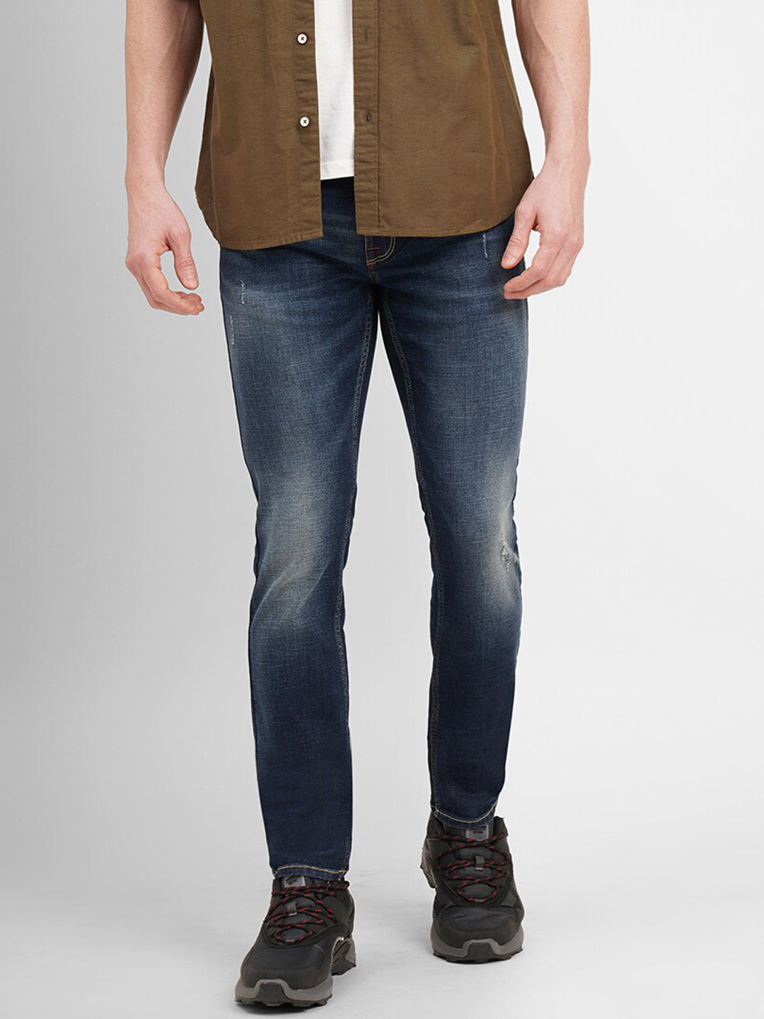 

Jack & Jones Men Skinny Fit Light Fade Stretchable Cotton Jeans, Blue