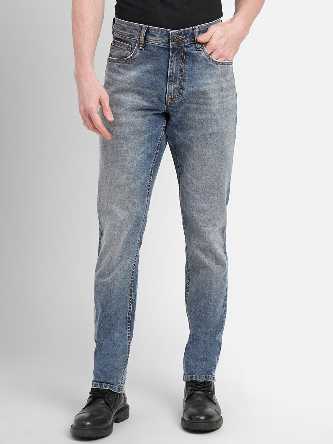 

Jack & Jones Men Slim Fit Heavy Fade Stretchable Cotton Jeans, Blue