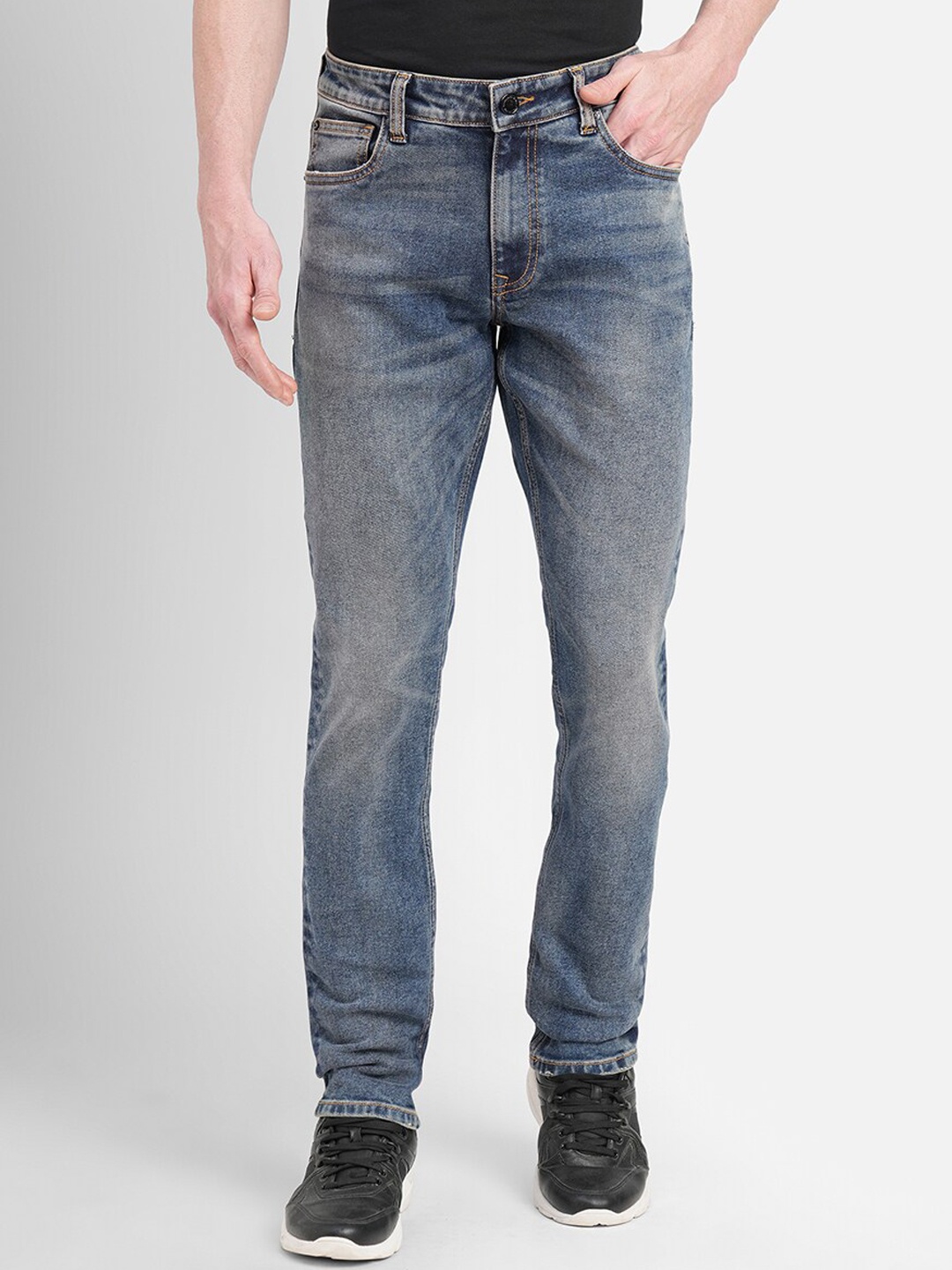 

Jack & Jones Men Slim Fit Clean Look Heavy Fade Stretchable Cotton Jeans, Blue