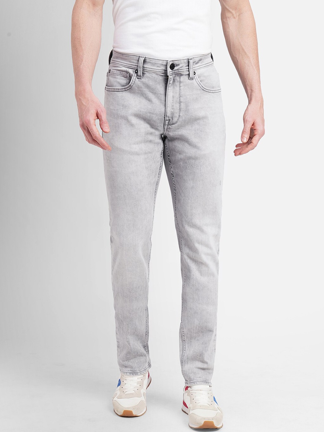 

Jack & Jones Men Slim Fit Heavy Fade Stretchable Cotton Jeans, Grey