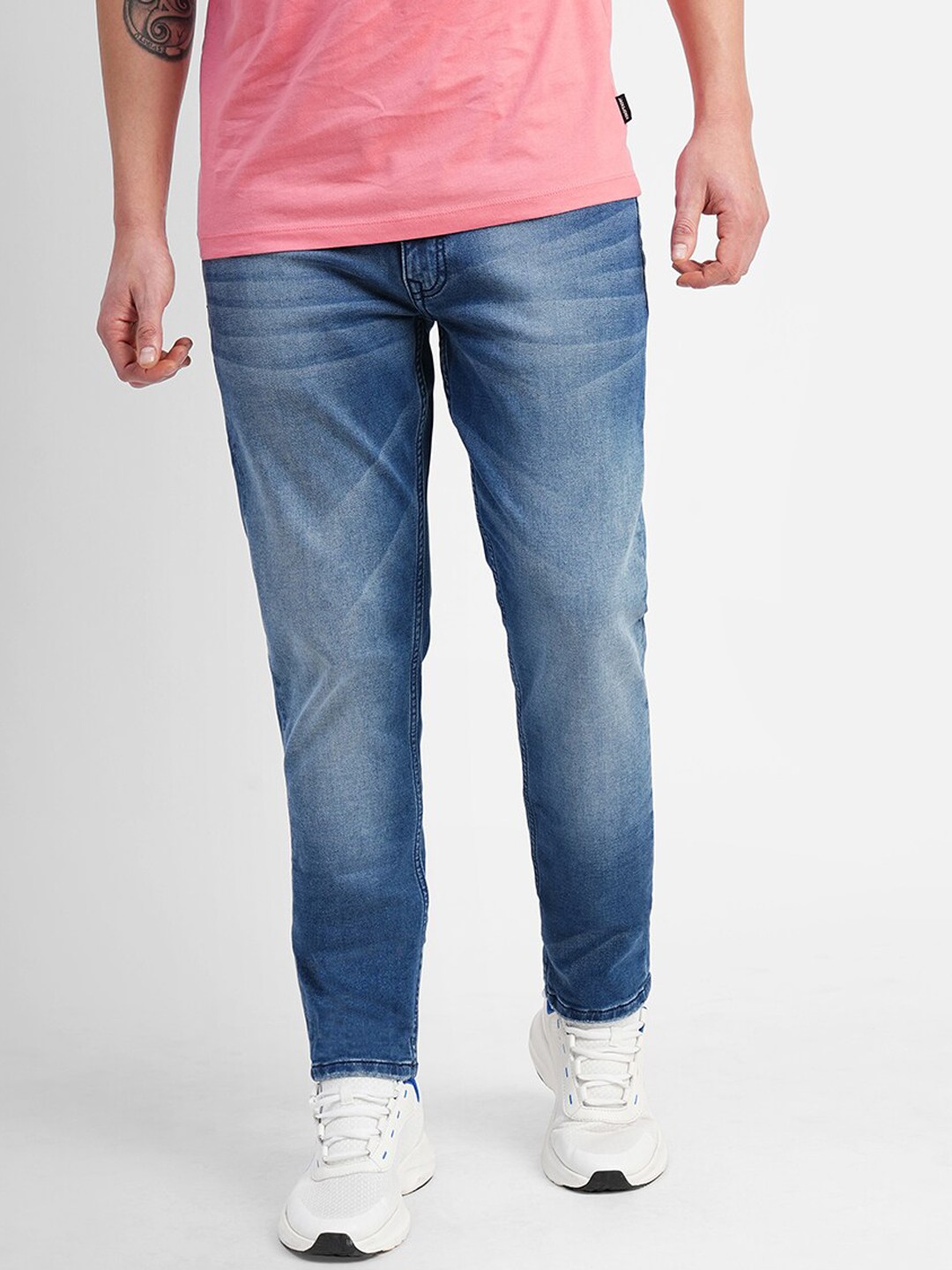 

Jack & Jones Men Slim Fit Heavy Fade Stretchable Cotton Jeans, Blue
