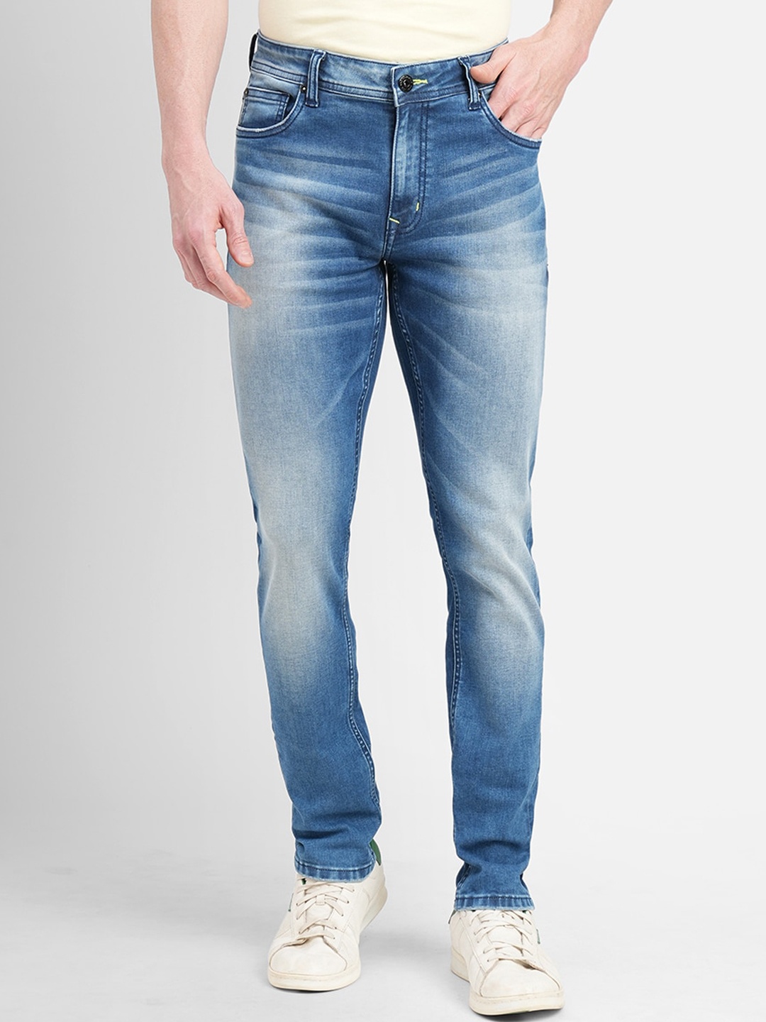 

Jack & Jones Men Slim Fit Heavy Fade Stretchable Cotton Jeans, Blue