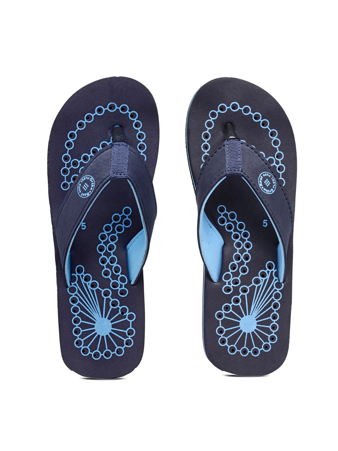 

Ortho Rest Women Printed Thong Flip-Flops, Navy blue