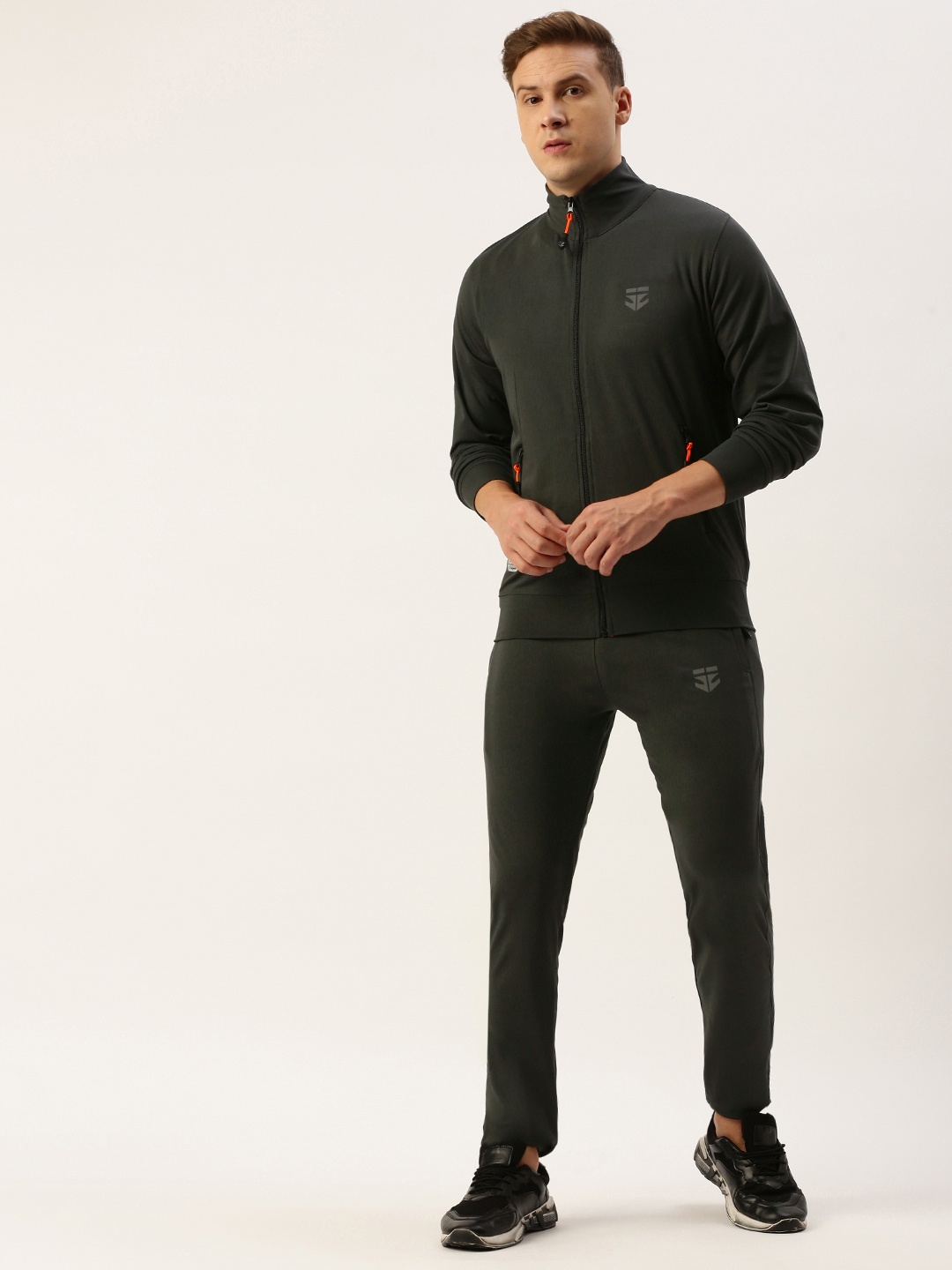

Sports52 wear Men Brand Logo Minimal Printed Training Tracksuit, Charcoal
