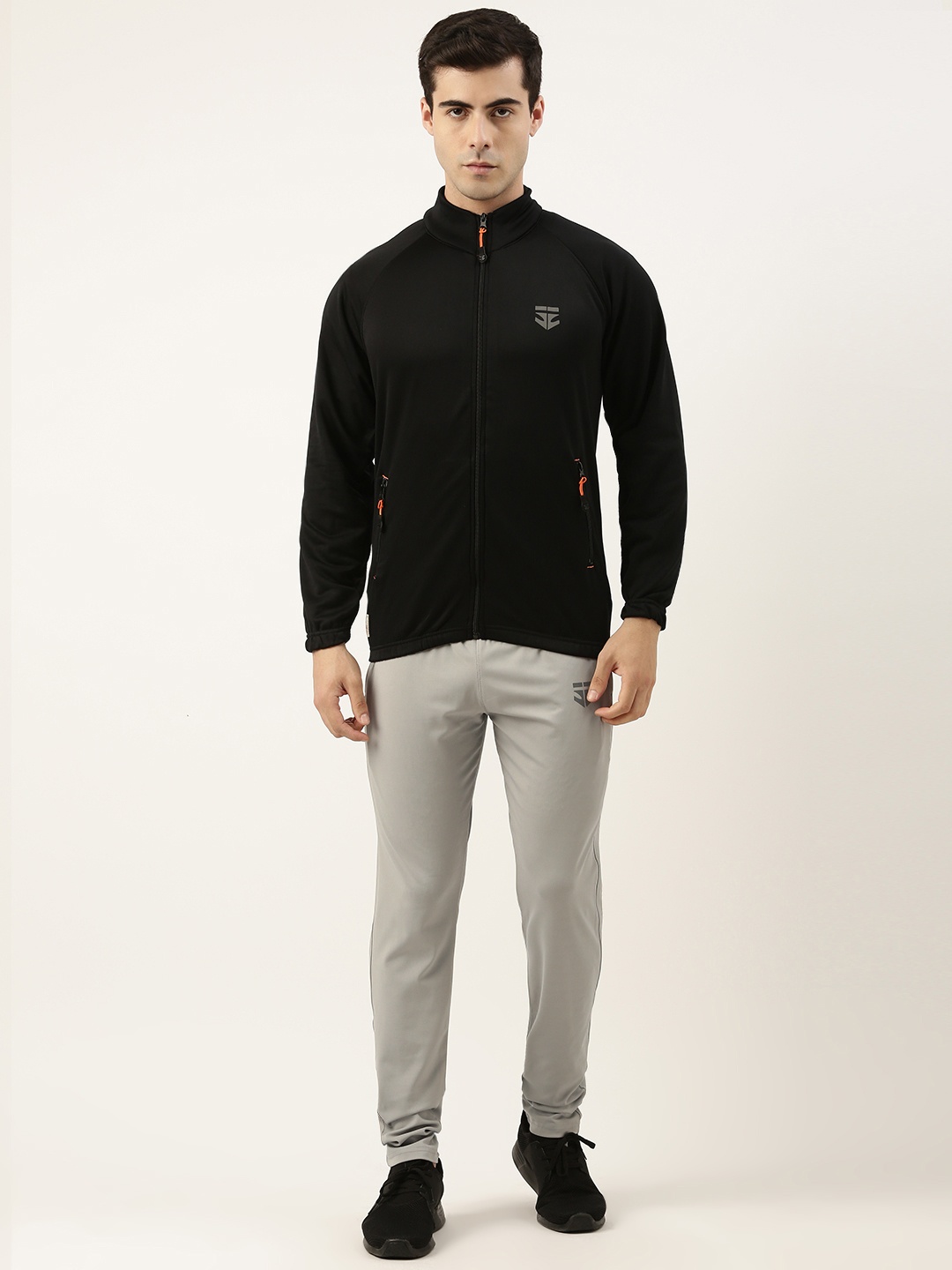 

Sports52 wear Men Colourblocked Track Jacket With Joggers Training Tracksuit, Black