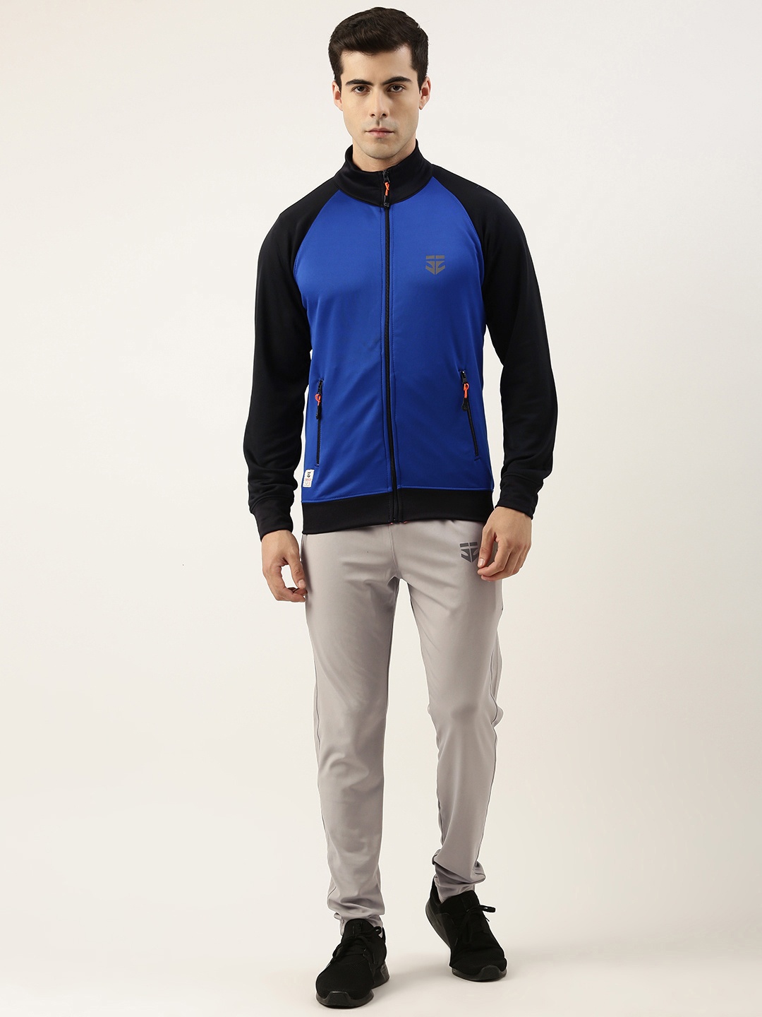 

Sports52 wear Men Colourblocked Track Jacket With Joggers Training Tracksuit, Blue