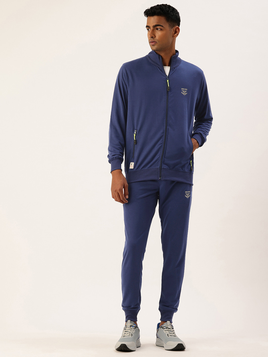 

Sports52 wear Mock Collar Long Sleeves Jacket with Joggers, Blue