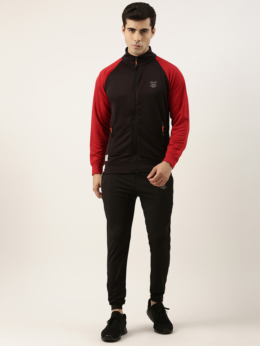 

Sports52 wear Men Colourblocked Track Jacket With Joggers Training Tracksuit, Black