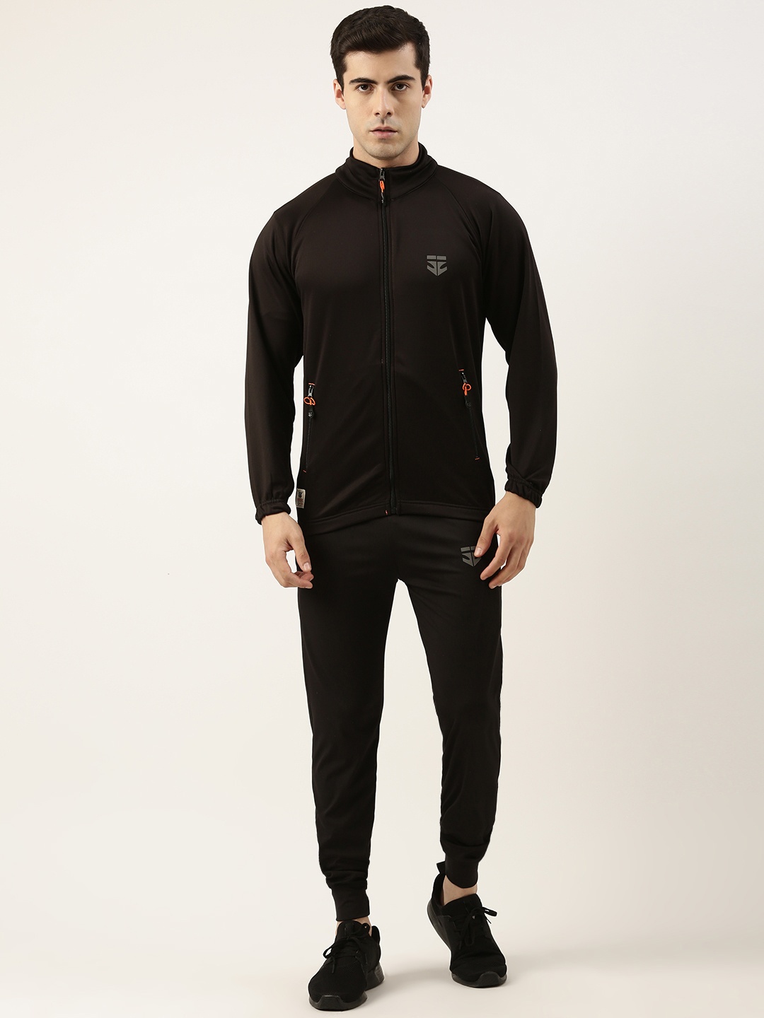 

Sports52 wear Men Solid Track Jacket With Joggers Training Tracksuit, Black