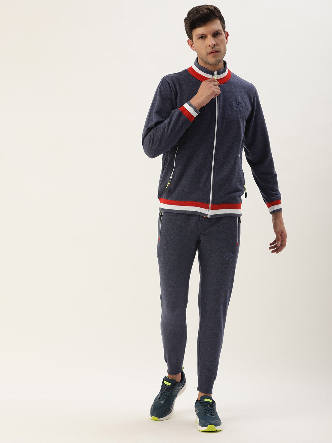 

Sports52 wear Solid Mock Collar Tracksuit, Navy blue
