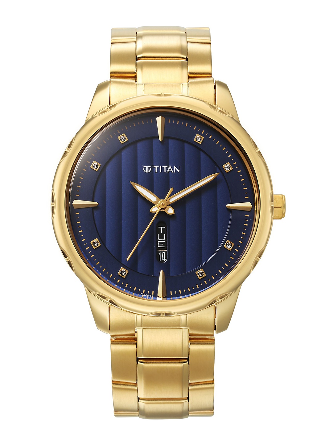 

Titan Men Stainless Steel Bracelet Style Straps Analogue Watch 1875YM02, Blue