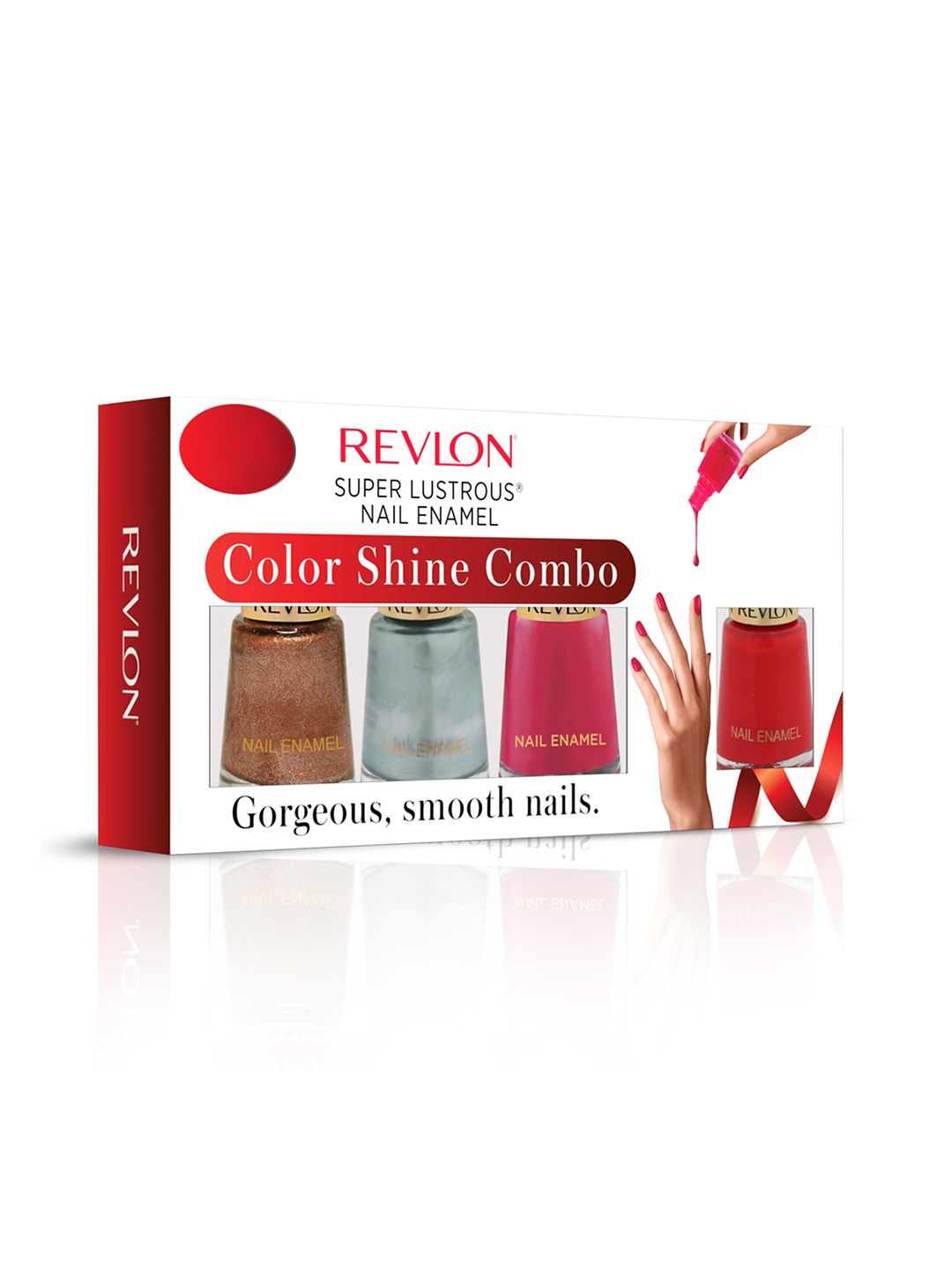 

Revlon Super Lustrous Nail Enamel Color Shine Combo - 8ml Each - Buy 2 Get 2 Free, Red