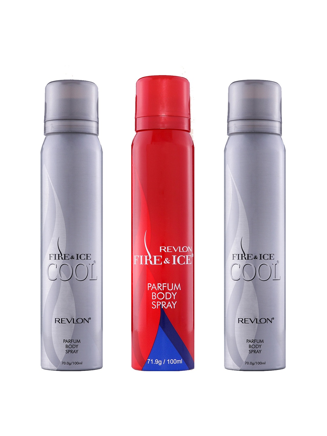 

Revlon Fire & Ice Cool Parfum Body Spray Set - 100ml each, Silver