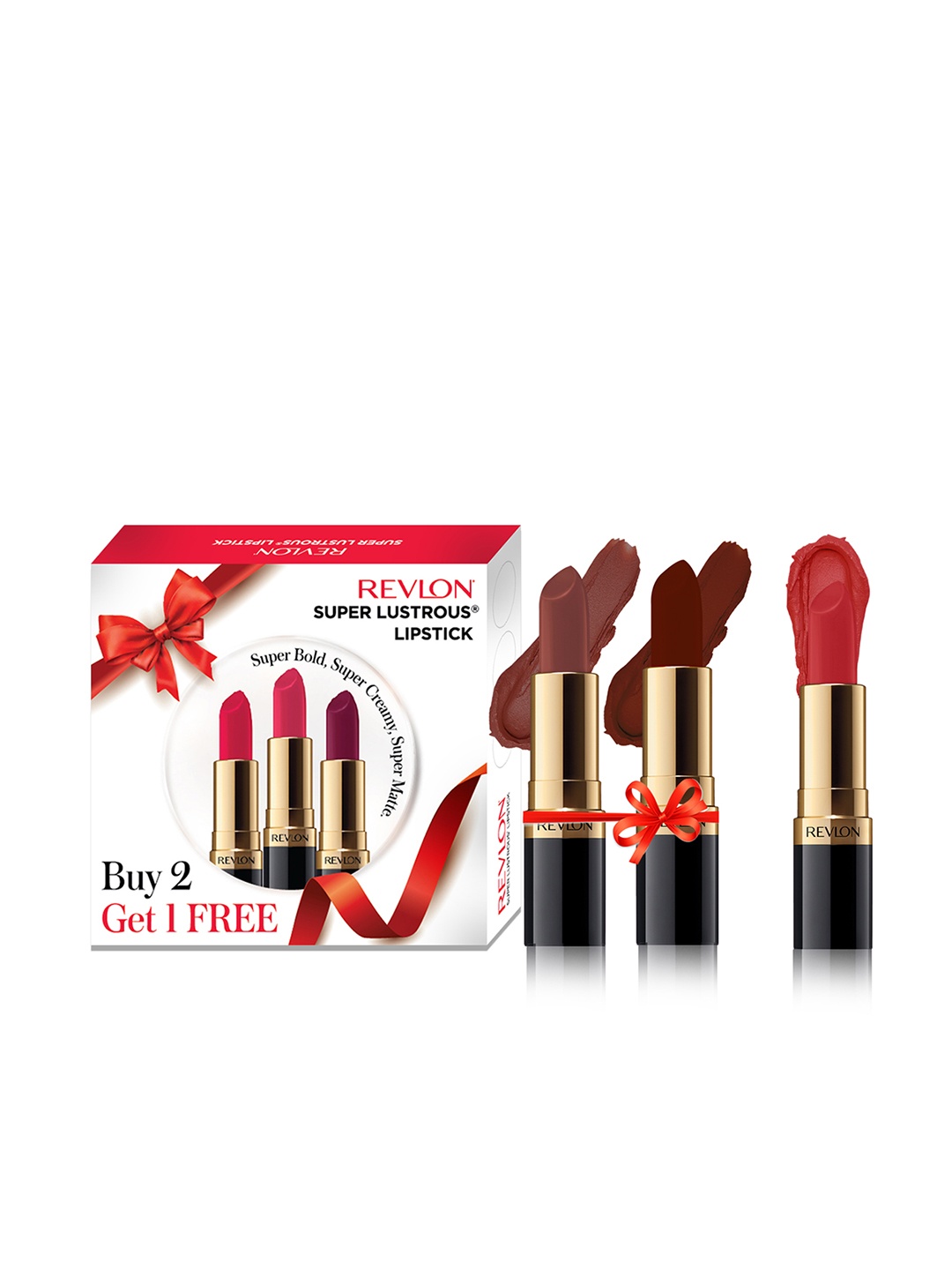 

Revlon Super Lustrous Creamy Bold Matte Lipstick Combo 4.2g Each - Buy 2 Get 1 Free, Pink