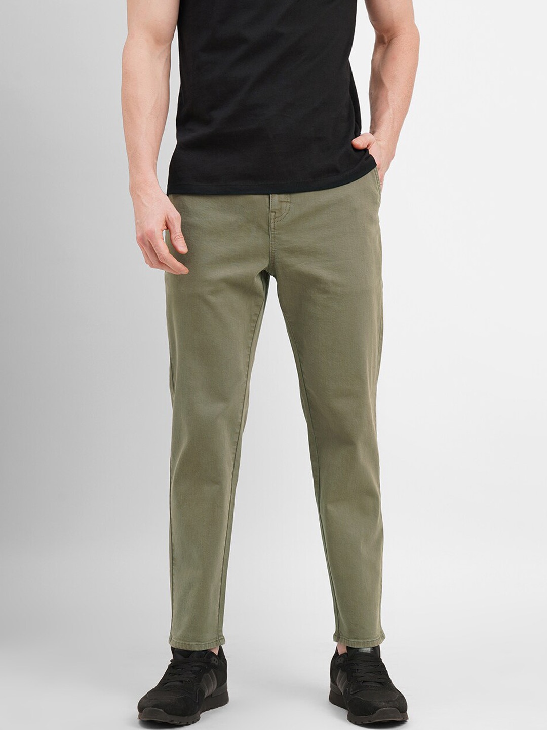 

Jack & Jones Men Slim Fit Cotton Chinos, Green
