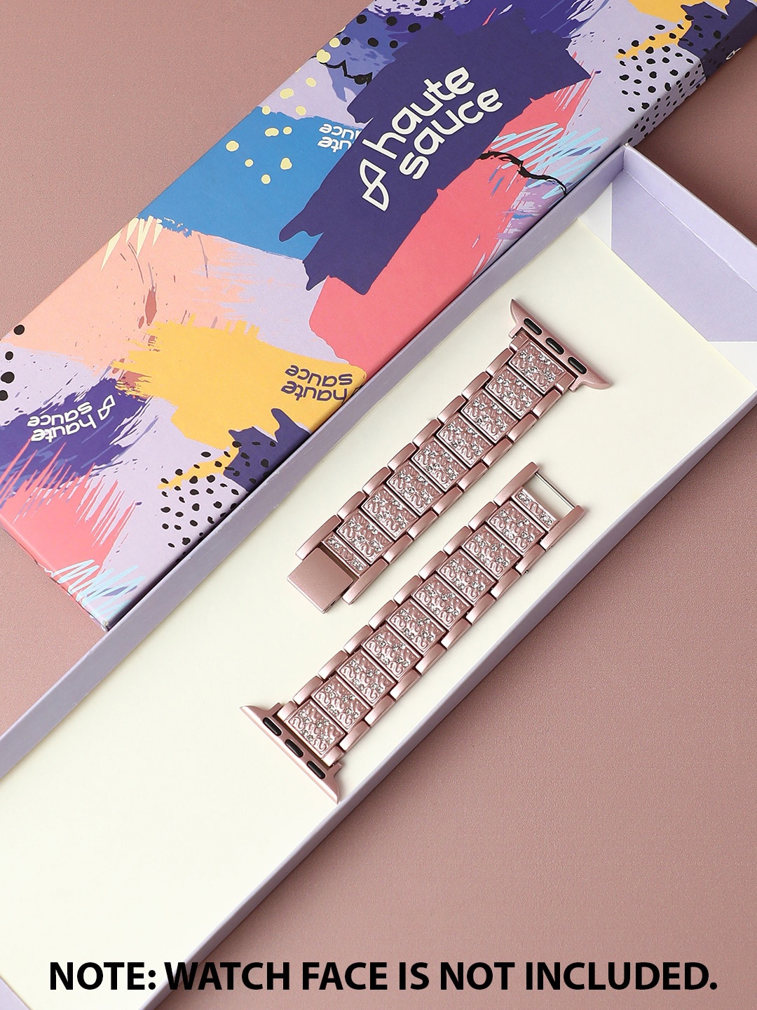 

HAUTE SAUCE by Campus Sutra Women Rose Gold Plated Embellished Apple Watch Strap