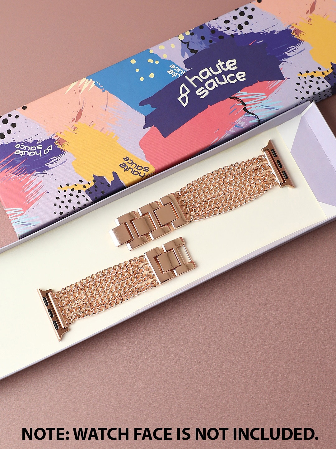 

HAUTE SAUCE by Campus Sutra Women Rose Gold-Plated Embellished Apple Watch Strap