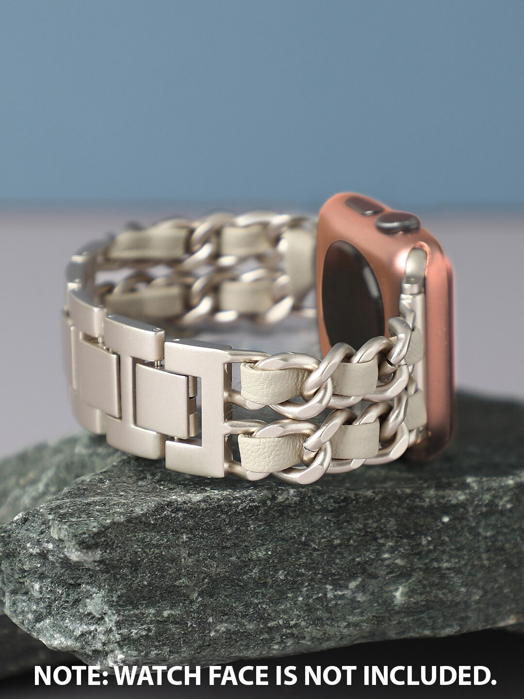 

HAUTE SAUCE by Campus Sutra Women Metal Apple Watch Strap, Silver