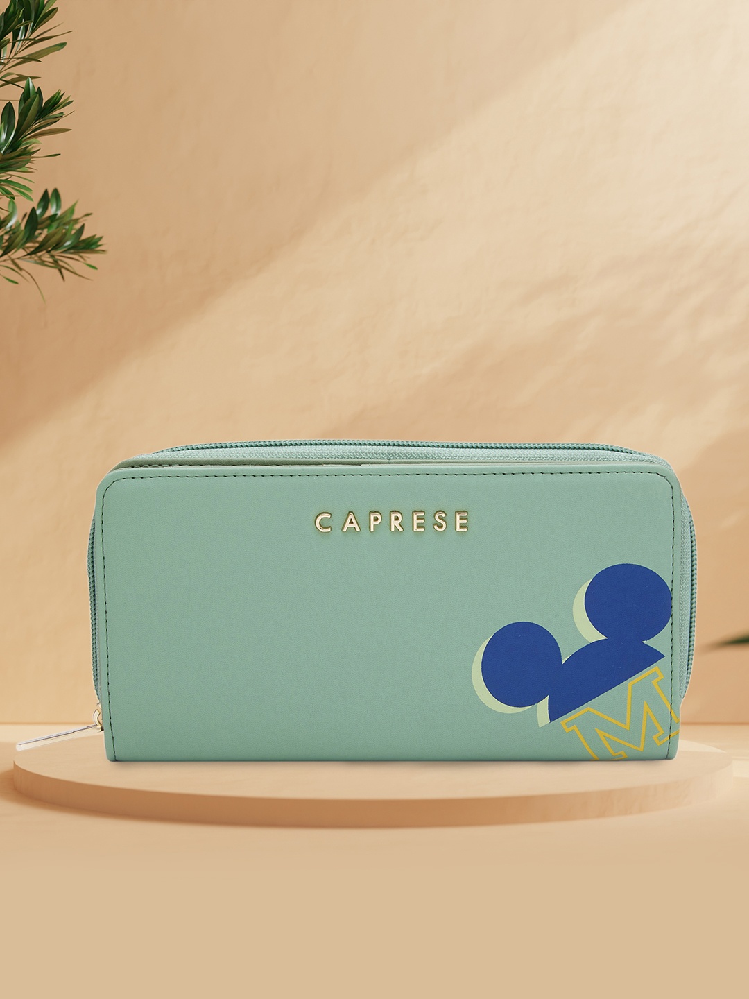 

Caprese Women Disney Inspired Mickey Mouse Printed Zip-Around Wallet, Green