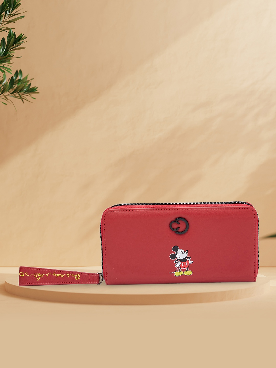 

Caprese Women Mickey Mouse Printed Zip Around Wallet, Red