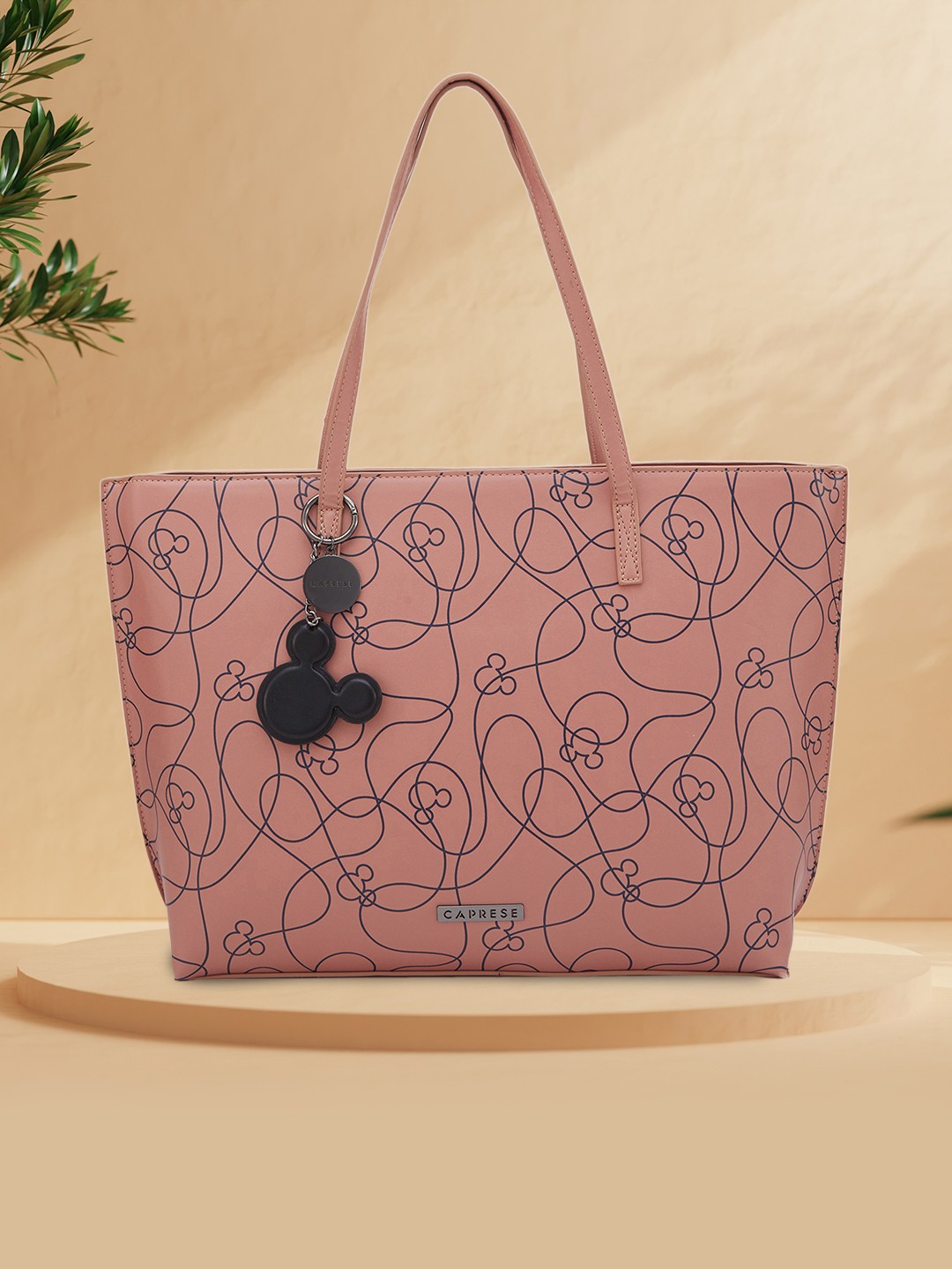 

Caprese Disney Inspired Dull Printed Mickey Mouse Collection Shoulder Bag, Beige