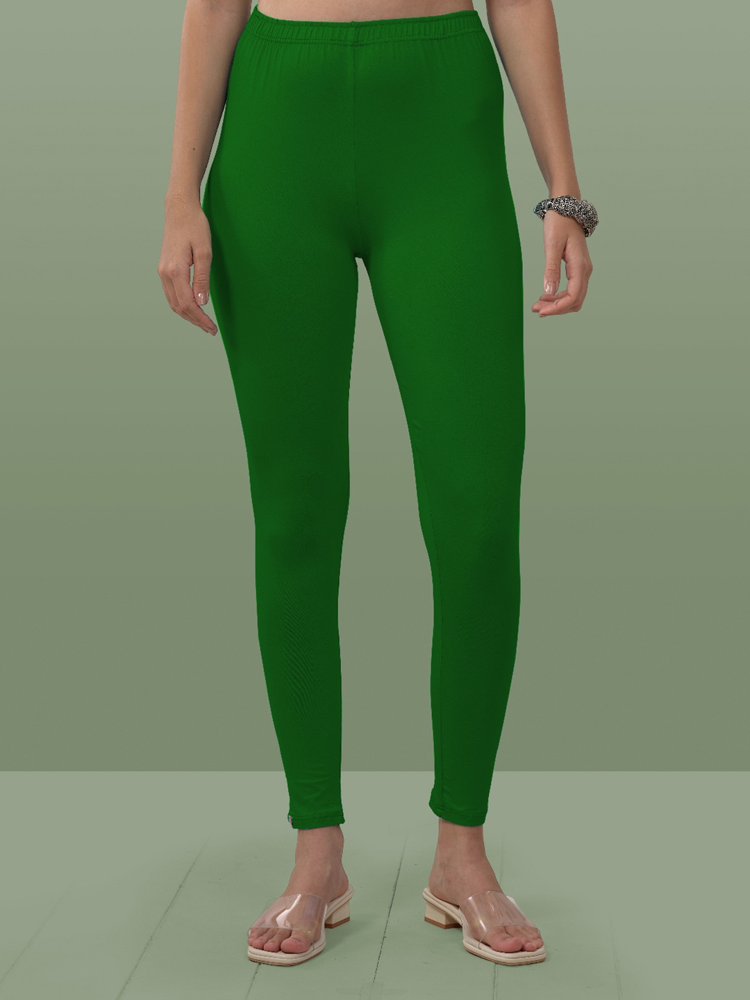 

LYRA Women 4-Way Stretch Ankle-Length Leggings, Green