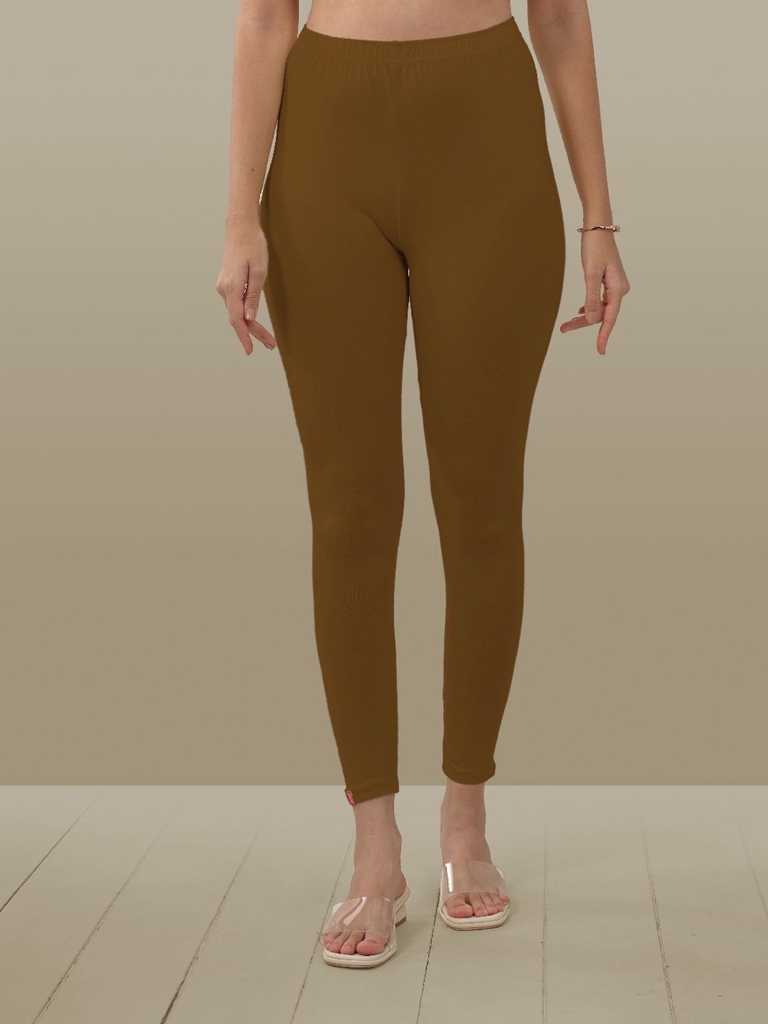 

LYRA Women 4-Way Stretch Ankle-Length Leggings, Brown