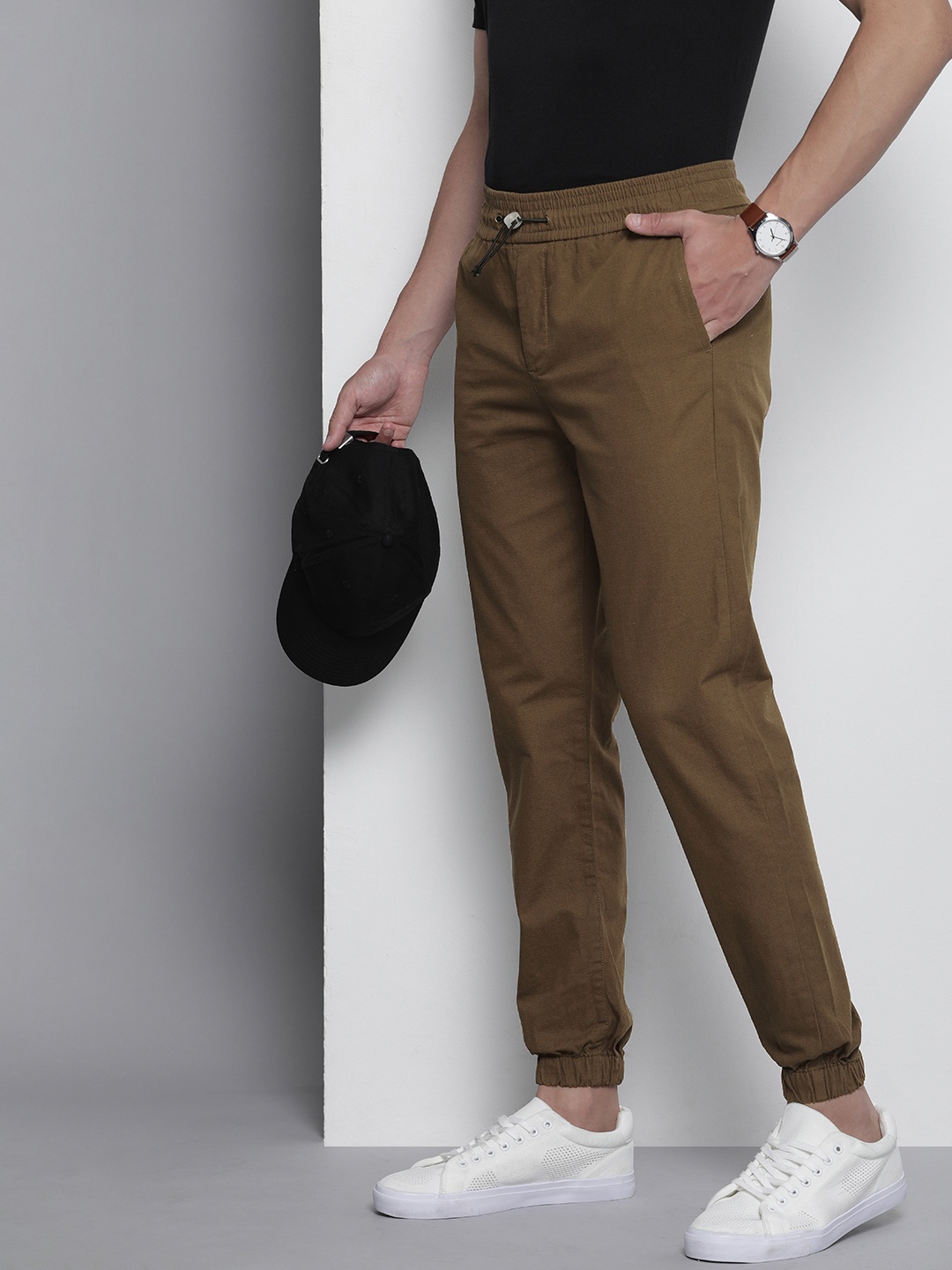 

The Indian Garage Co Original Slim Fit Joggers Trousers, Brown